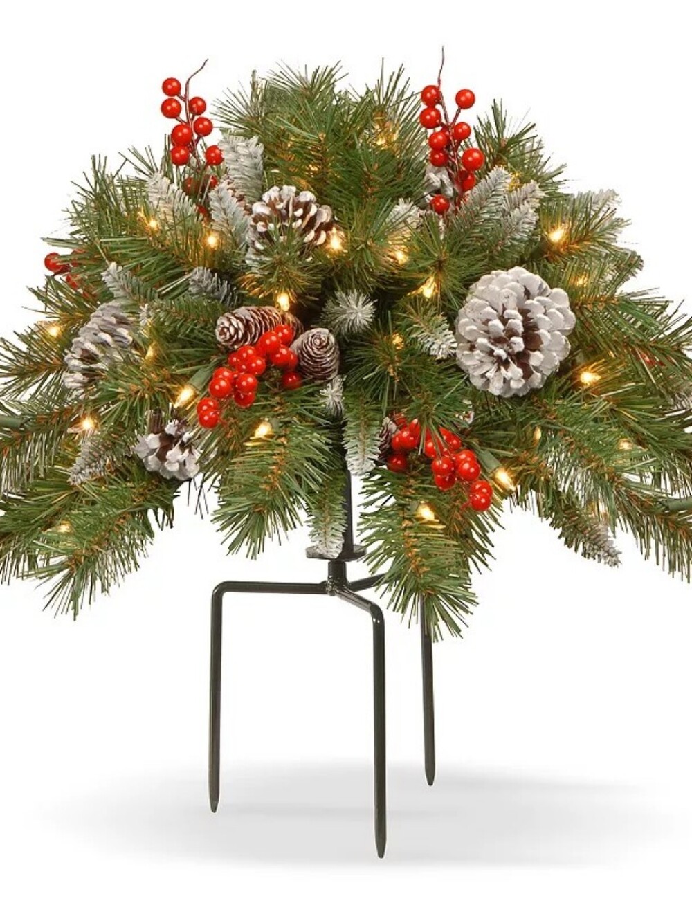 National Tree Company 18-in. Pre-Lit Artificial Pine & Berry Filler Decor, Green